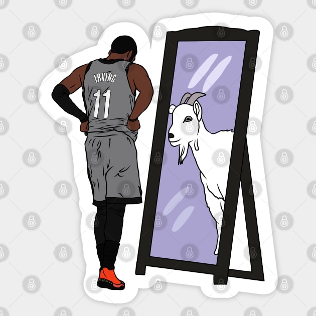 Kyrie Irving Mirror GOAT Sticker by rattraptees